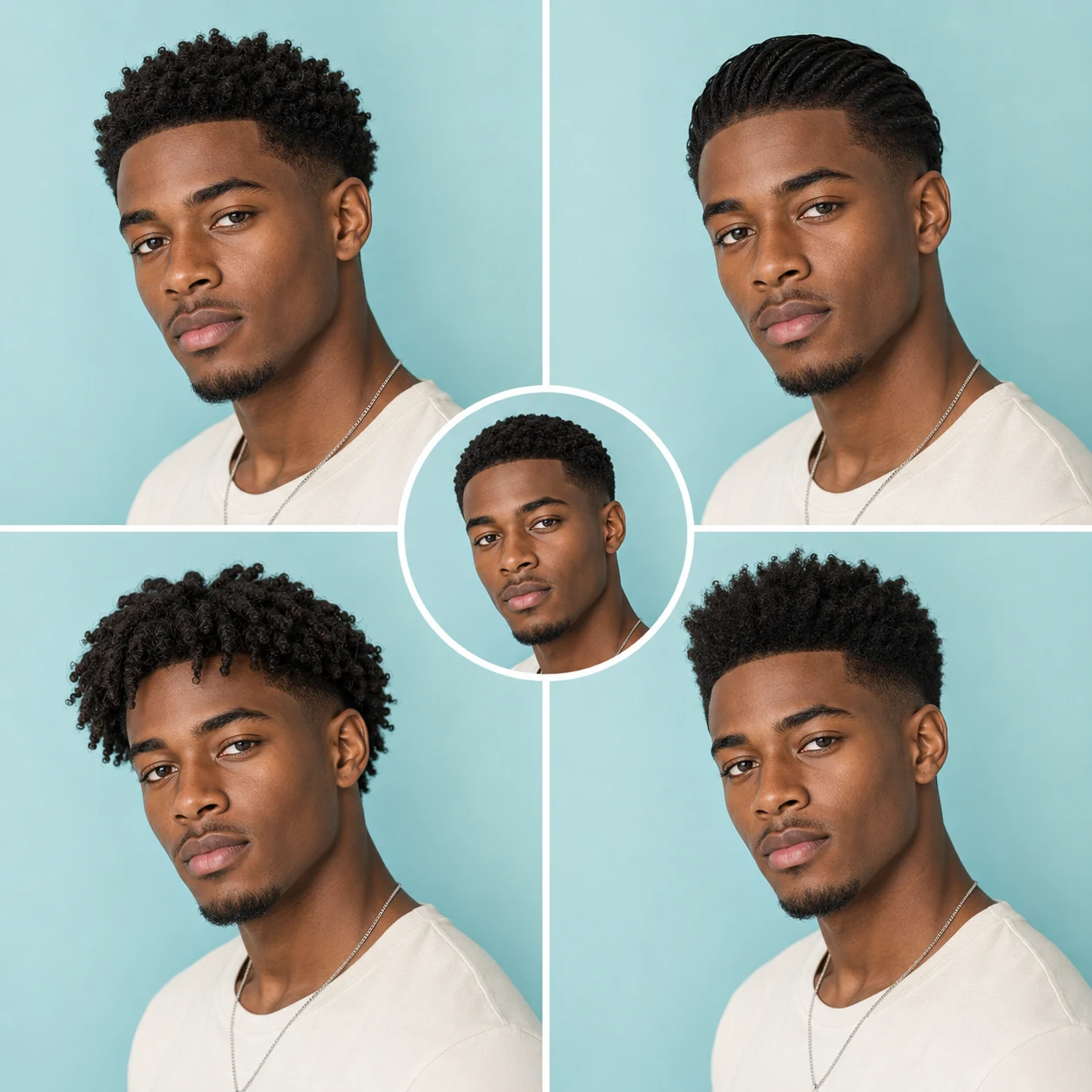 AI Hairstyle preview showing multiple hairstyle options